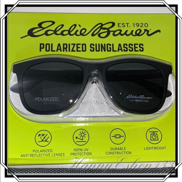 Eddie Bauer Unisex Polarized Sunglasses, Black - Picture 1 of 10
